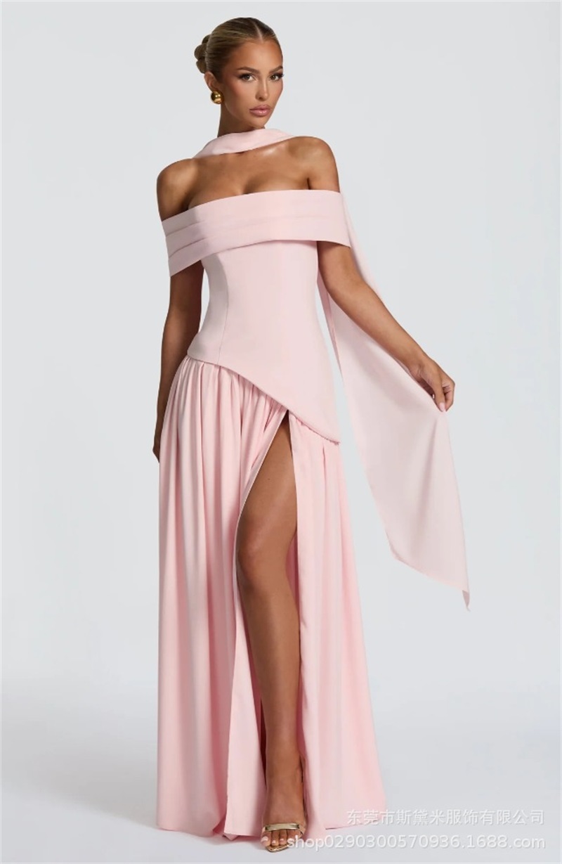 Pink Women Prom Dress With Sca - Formal Wear Gowns For Women reseña y precio