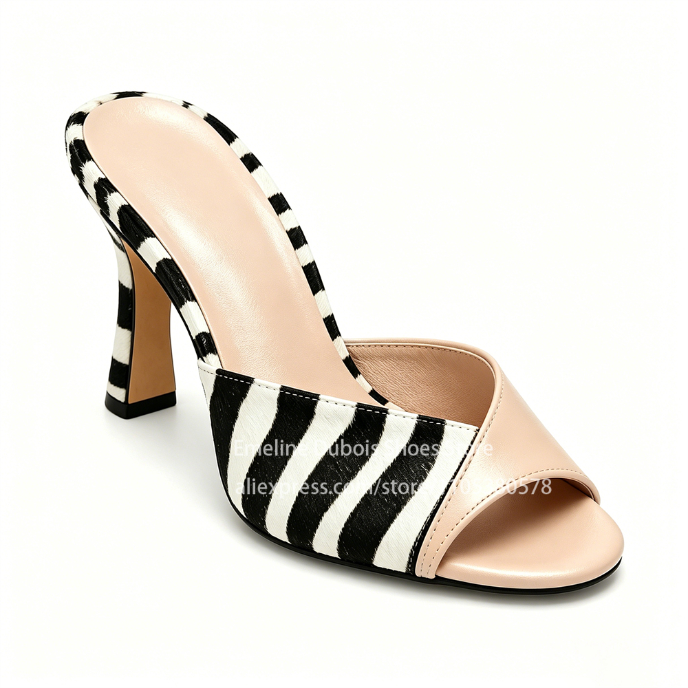 Zebra Print Peep Toe Mid Heel  - Kitten Heel Women reseña y precio