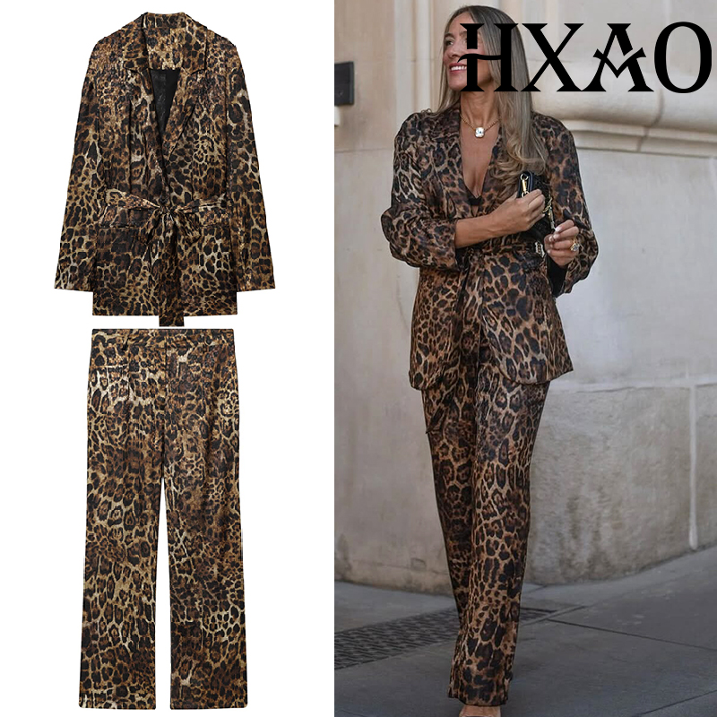 HXAO Leopard Pants Sets 2 Piec - Women'S Formal Wear Suit reseña y precio