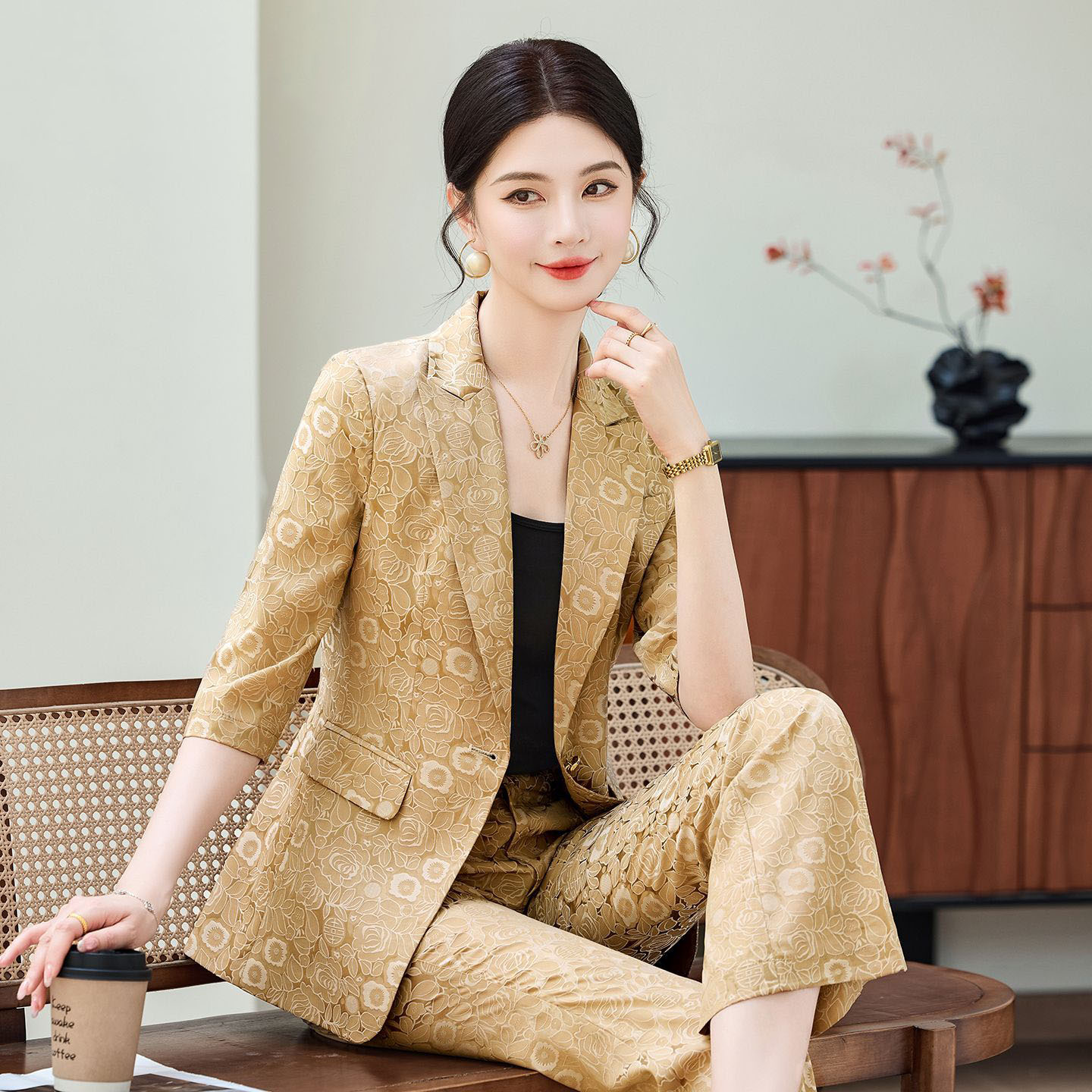 Fashion Apricot Half Sleeve Pr - Women'S Office Formal Wear For Ladies reseña y precio