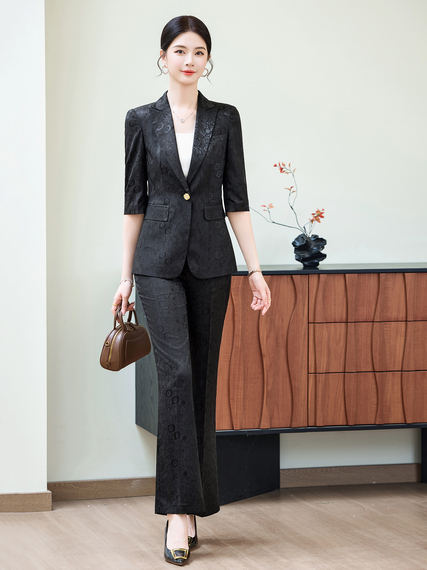 Fashion Apricot Half Sleeve Pr - Women'S Office Formal Wear For Ladies reseña y precio