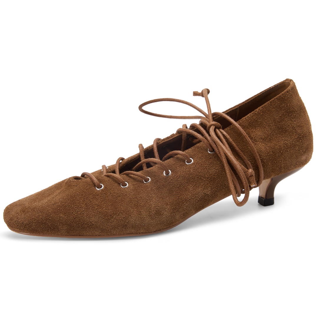 Women's natural suede leather  - Kitten Heel Women reseña y precio