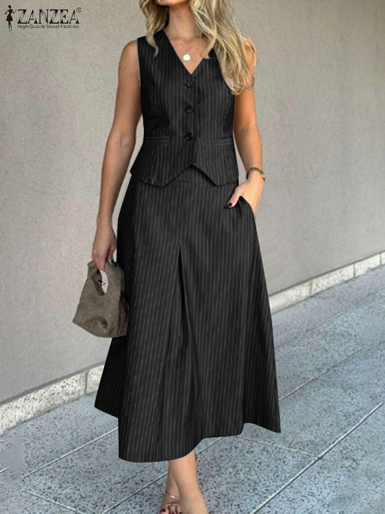 ZANZEA Office Women 2 Piece Se - Shift Dress Sleeveless reseña y precio