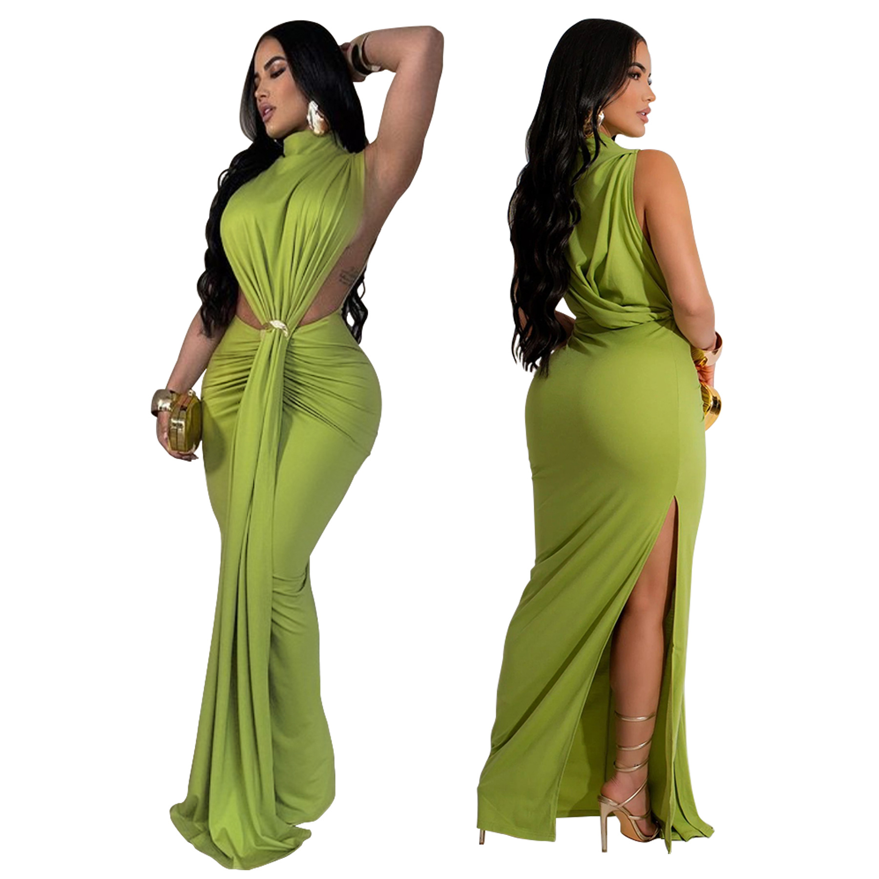 Long Dress Women Gown Dresses  - Wrap Dress Work reseña y precio