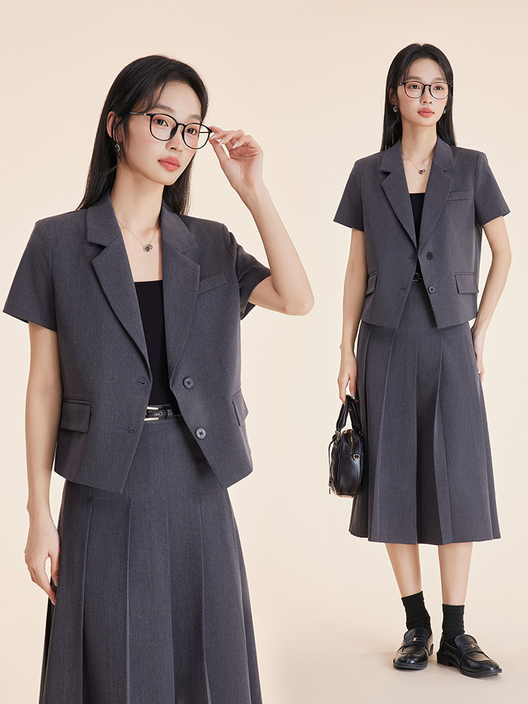 Gray women's suit set for autu - Women'S Formal Wear Petite reseña y precio