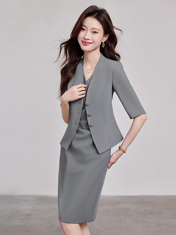 Professional Work Uniform Suit - Wrap Dress Work reseña y precio