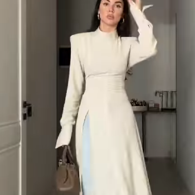 Women's Elegant High Neck Long - Women'S Office Formal Wear For Ladies reseña y precio