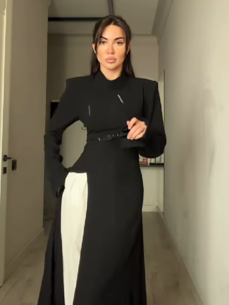Women's Elegant High Neck Long - Women'S Office Formal Wear For Ladies reseña y precio