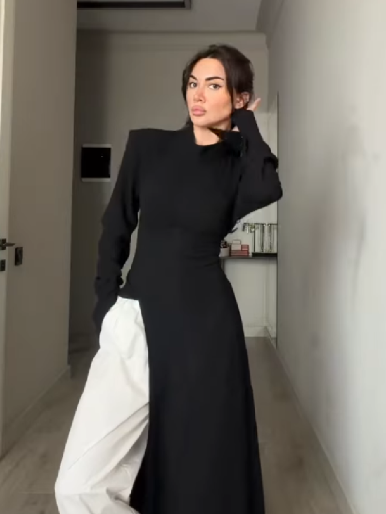Women's Elegant High Neck Long - Women'S Office Formal Wear For Ladies reseña y precio