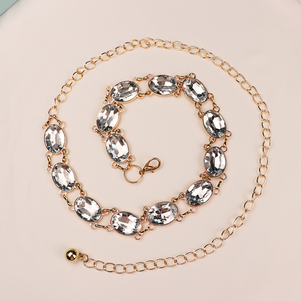 Chic Rhinestone Waist Chain Wo - Women'S Formal Wear Accessories reseña y precio