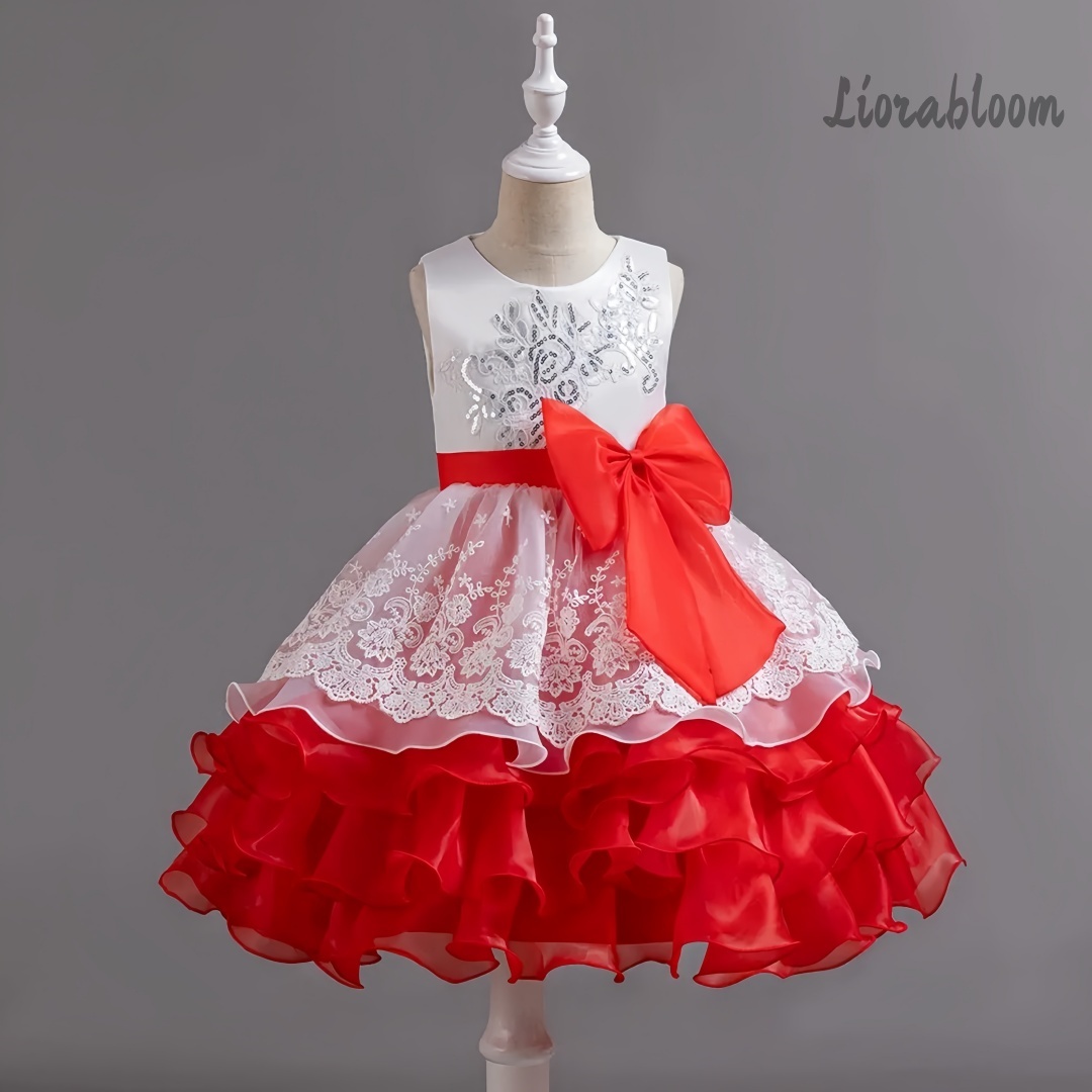 Girls' Dress With Large Bow Sl - Formal Wear Gowns For Women reseña y precio