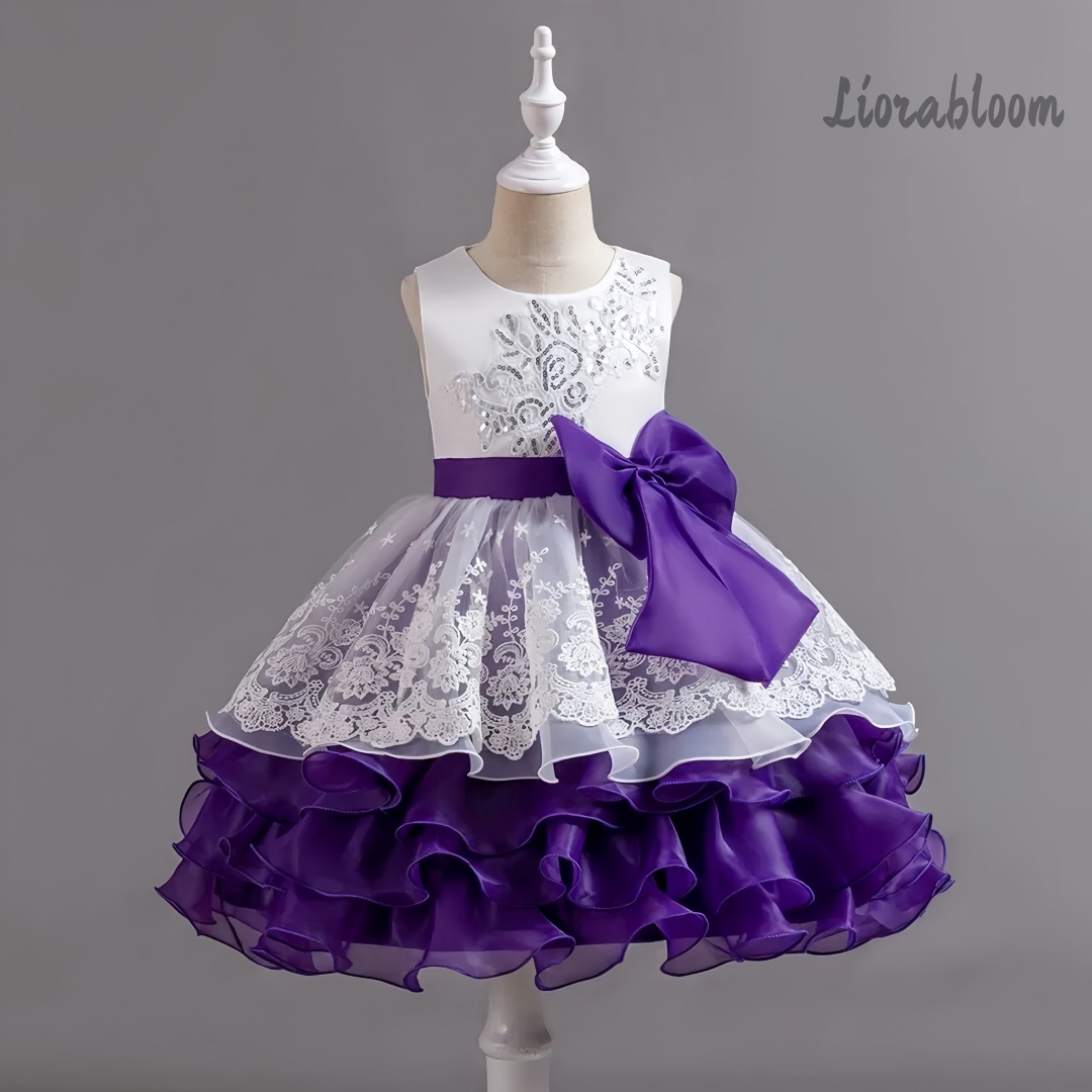Girls' Dress With Large Bow Sl - Formal Wear Gowns For Women reseña y precio
