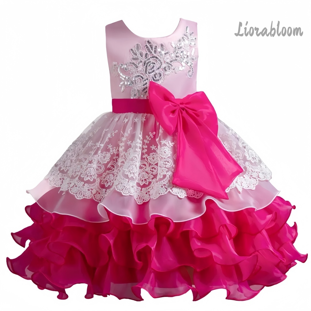 Girls' Dress With Large Bow Sl - Formal Wear Gowns For Women reseña y precio