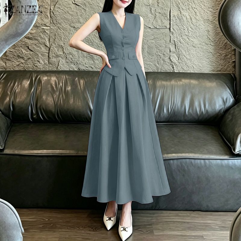 2026 ZANZEA Summer 2 Piece Set - Shift Dress Sleeveless reseña y precio