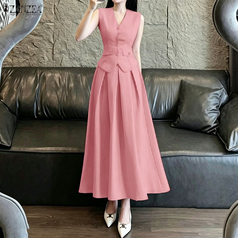 2026 ZANZEA Summer 2 Piece Set - Shift Dress Sleeveless reseña y precio