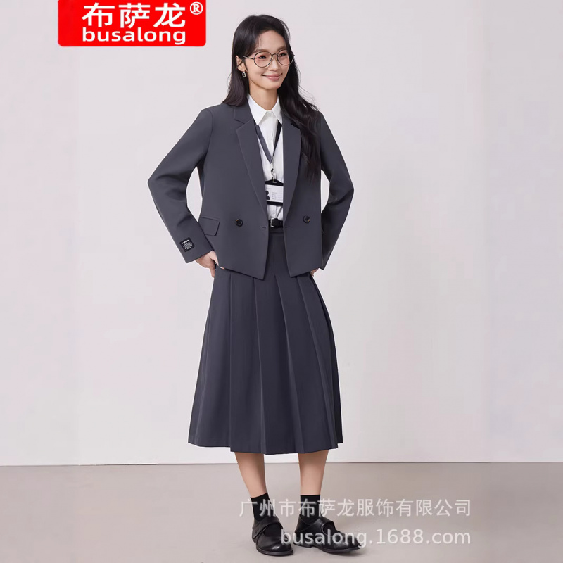 Gray women's suit set for spri - Women'S Formal Wear Petite reseña y precio