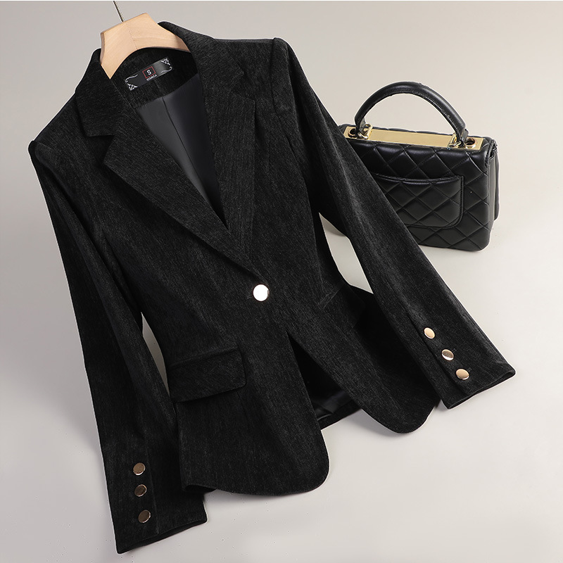Yellow Gold Velvet Blazer Wome - Women'S Office Formal Wear For Ladies reseña y precio
