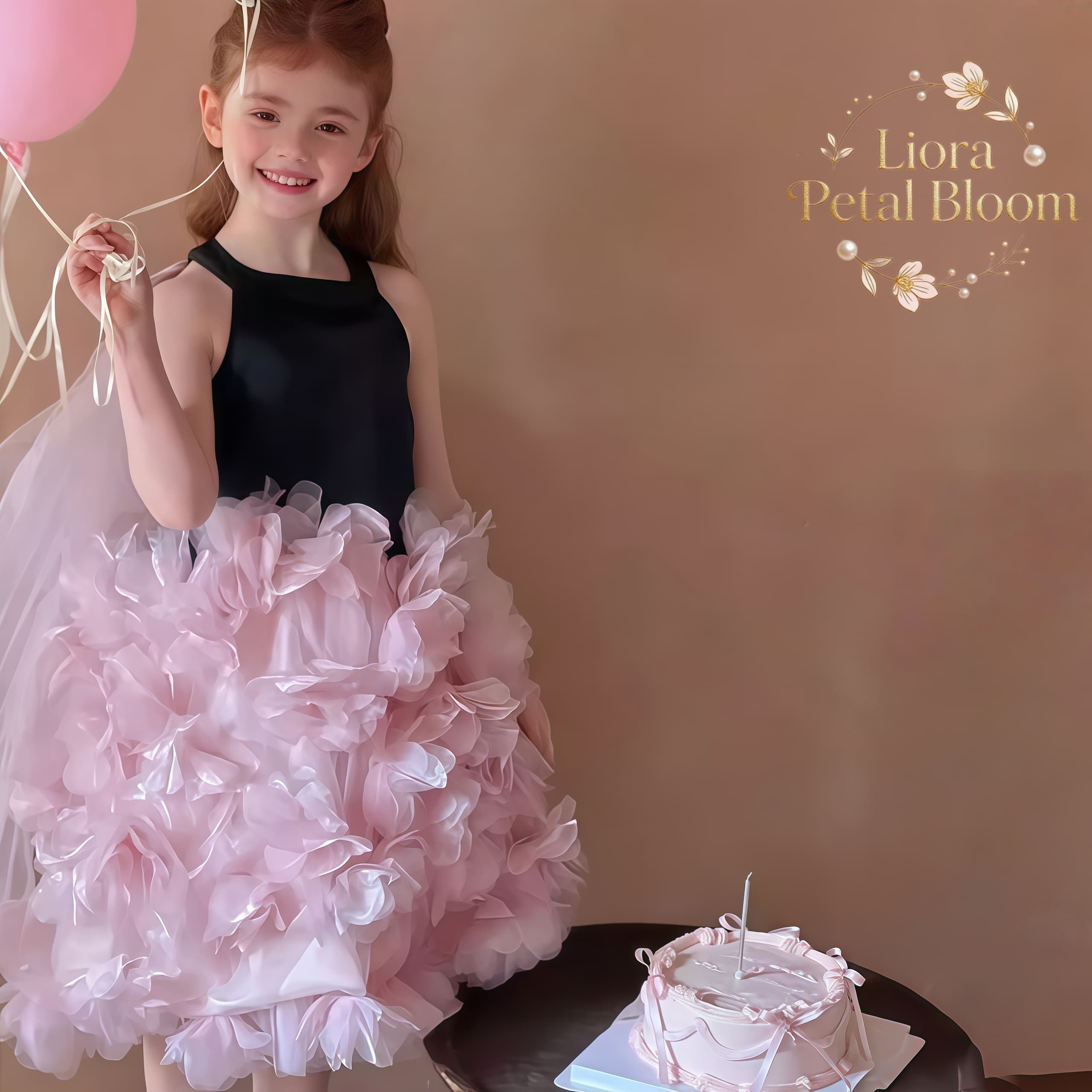 Girls' Black Floral Tulle Dres - Formal Wear Gowns For Women reseña y precio