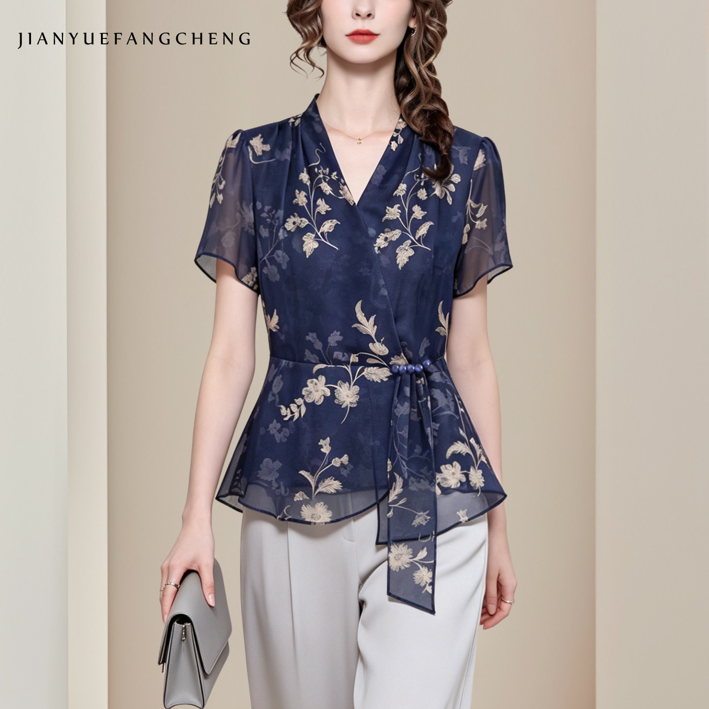Fashion Retro Floral Print Blu - Women'S Formal Wear Suit reseña y precio