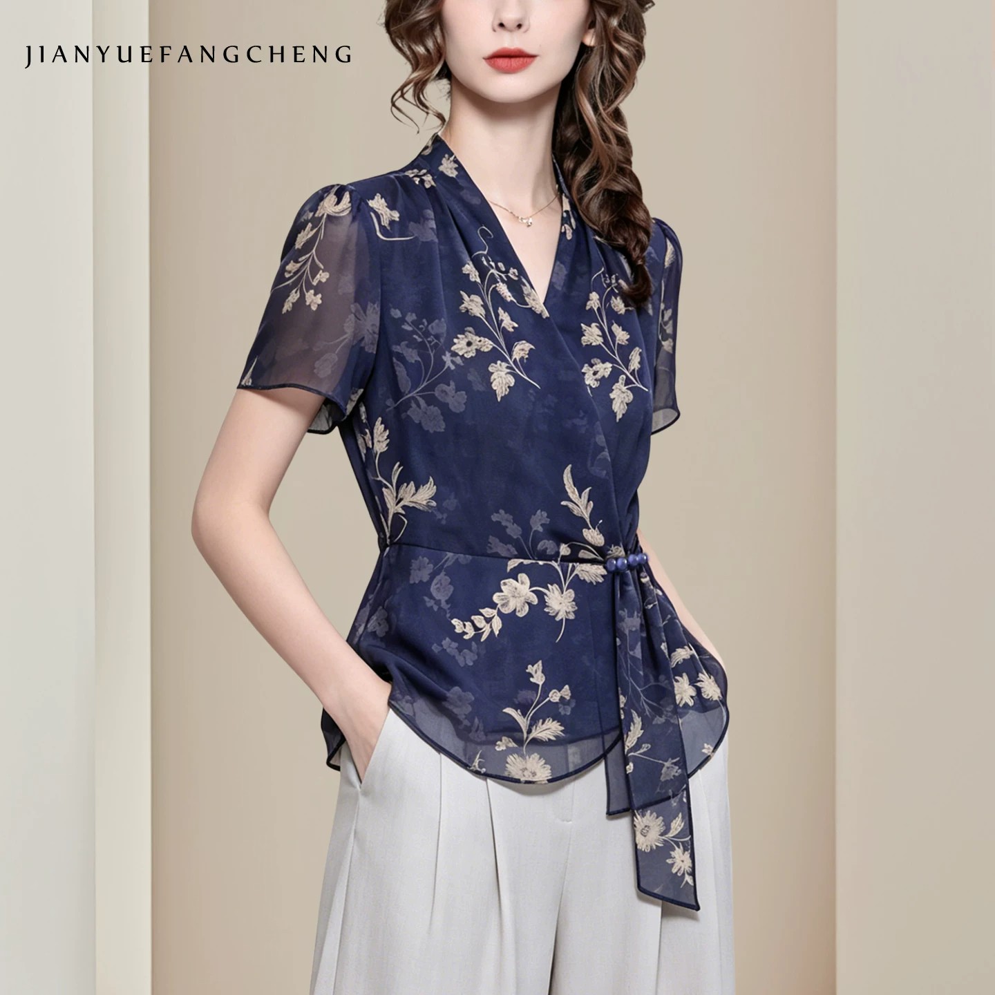 Fashion Retro Floral Print Blu - Women'S Formal Wear Suit reseña y precio