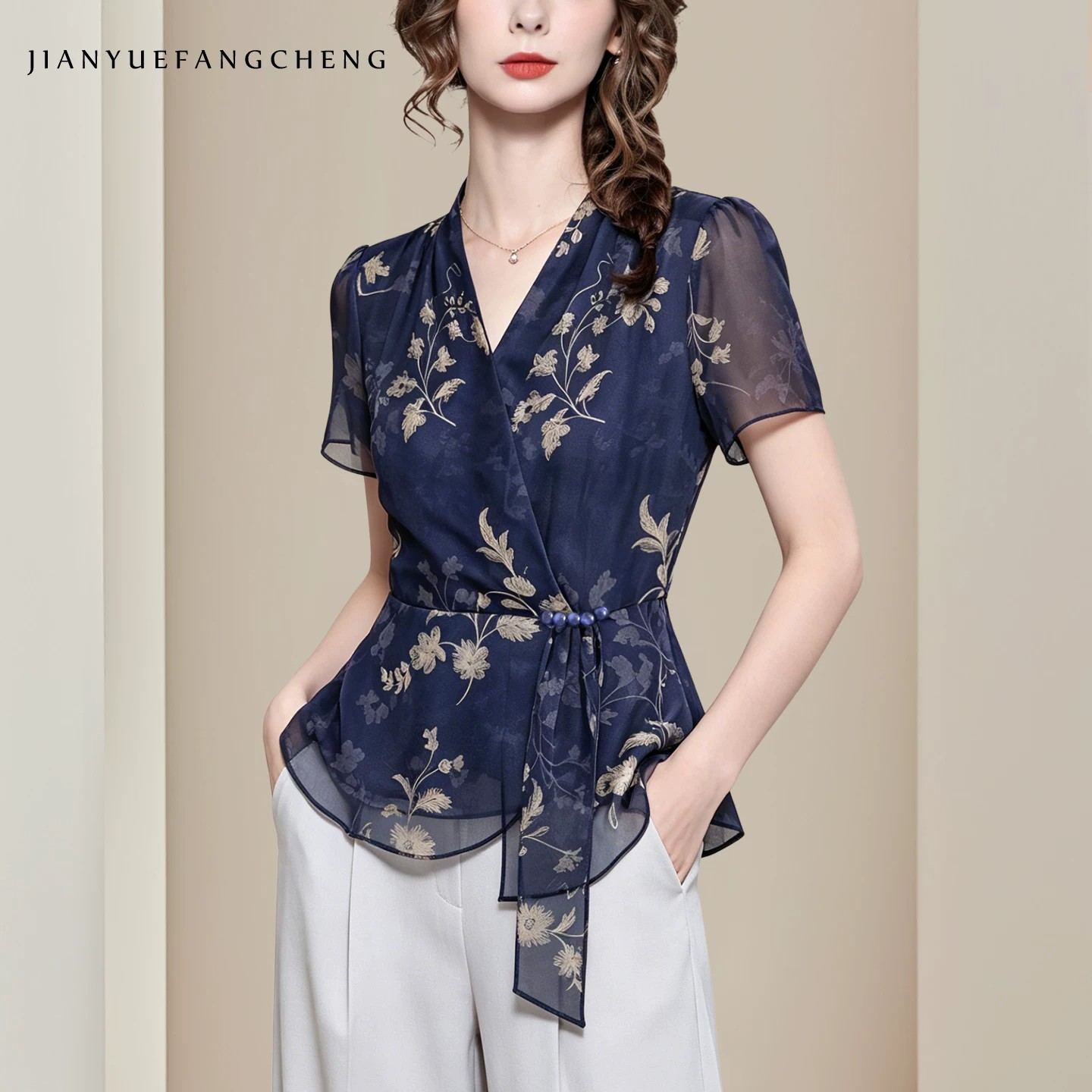 Fashion Retro Floral Print Blu - Women'S Formal Wear Suit reseña y precio
