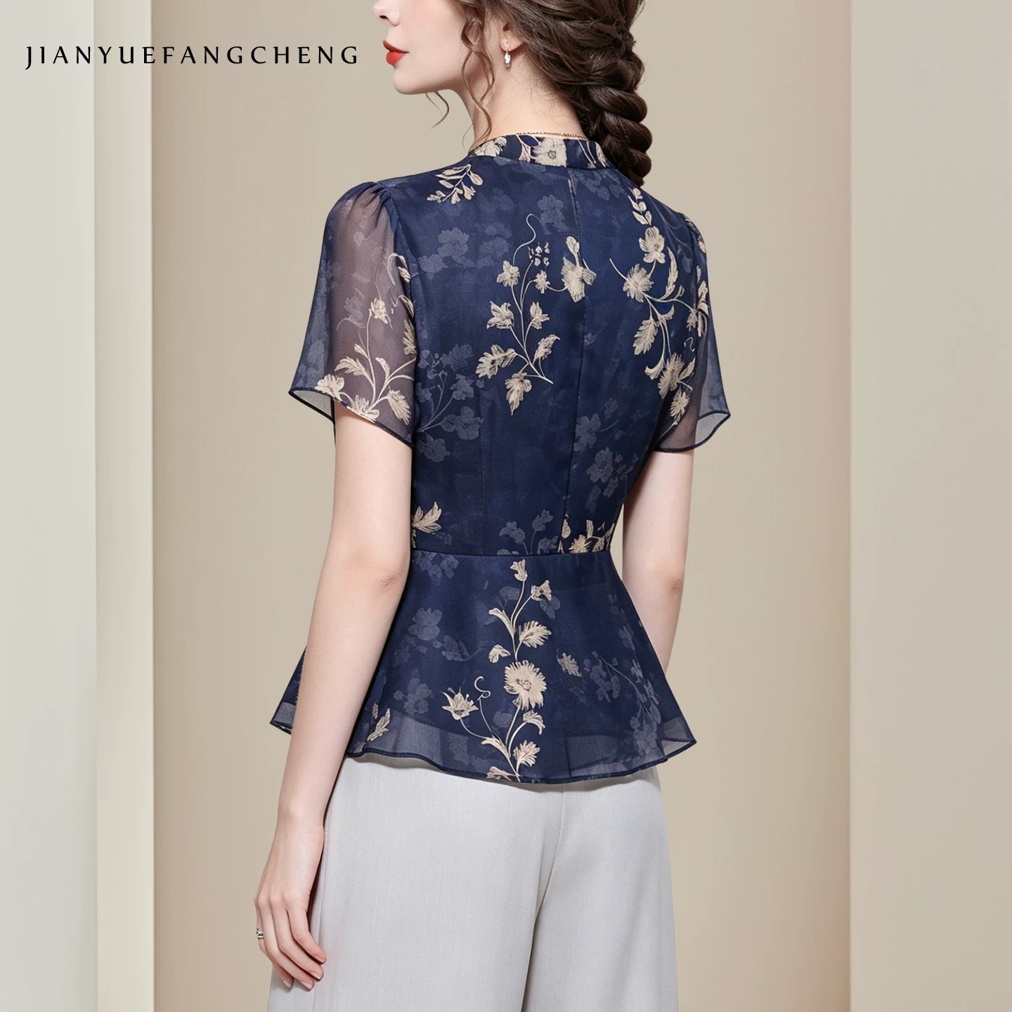 Fashion Retro Floral Print Blu - Women'S Formal Wear Suit reseña y precio