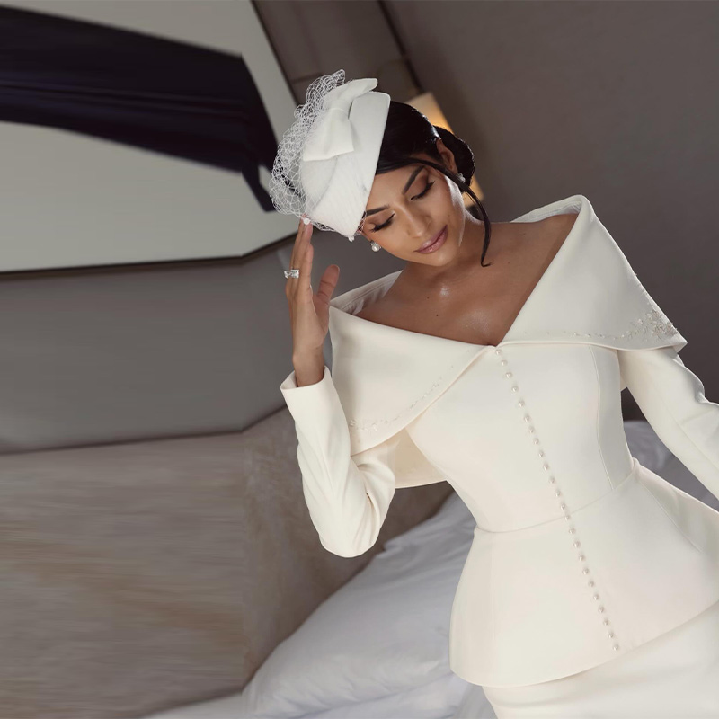 Elegant French White Peplum Tw - Women'S Formal Wear Suit reseña y precio