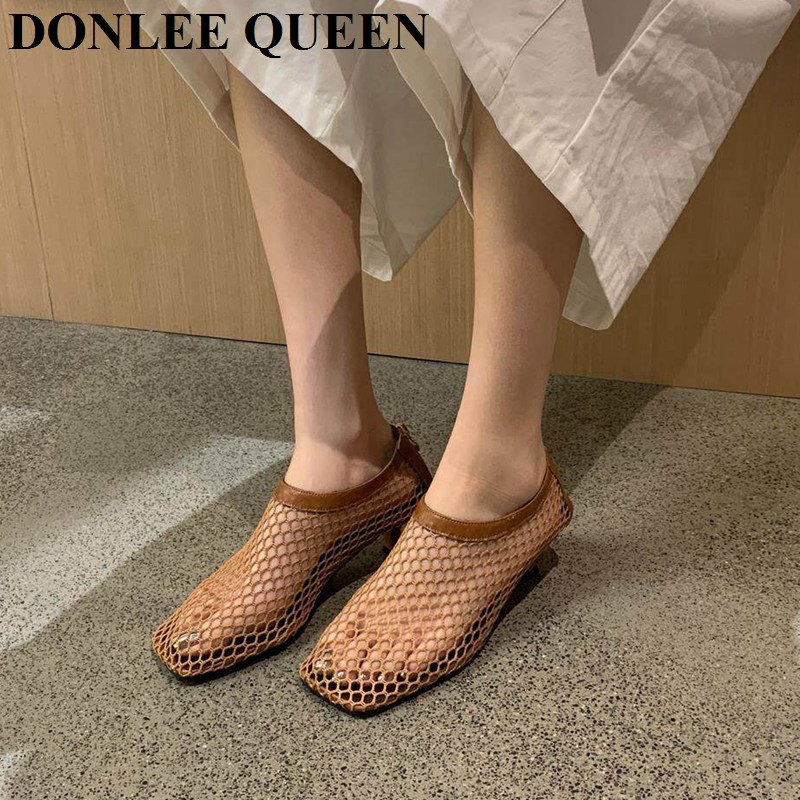Vintage Mesh Square Toe Mule S - Kitten Heel Women reseña y precio