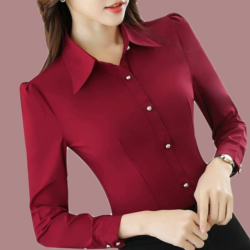 Red Long Sleeve Shirts Women S - Women'S Formal Wear Suit reseña y precio