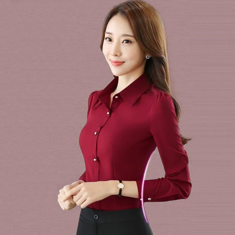 Red Long Sleeve Shirts Women S - Women'S Formal Wear Suit reseña y precio
