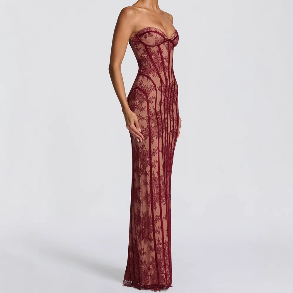 Strapless Bodycon Maxi Dress f - Shift Dress Sleeveless reseña y precio