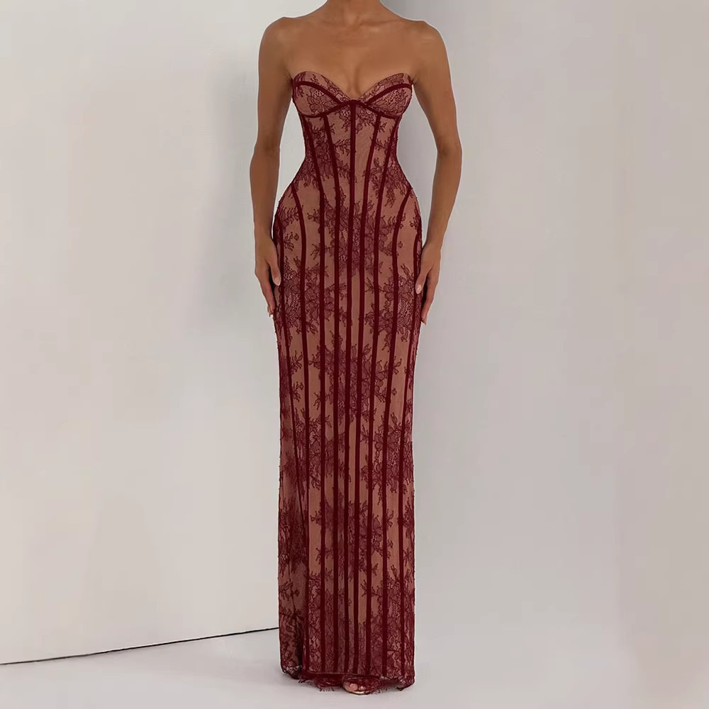 Strapless Bodycon Maxi Dress f - Shift Dress Sleeveless reseña y precio