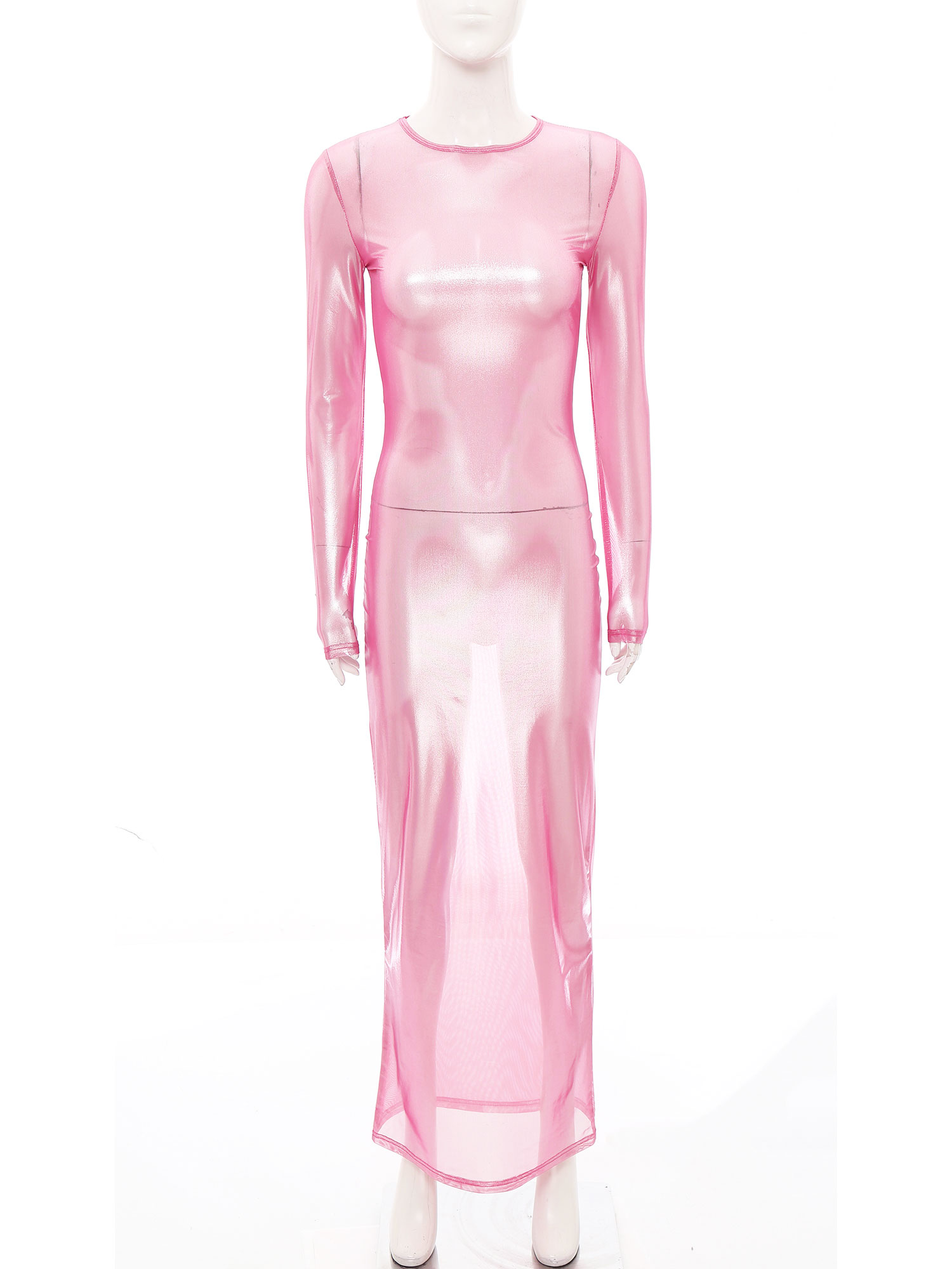 Womens Shiny Metallic Sheer Lo - Formal Wear Gowns For Women reseña y precio