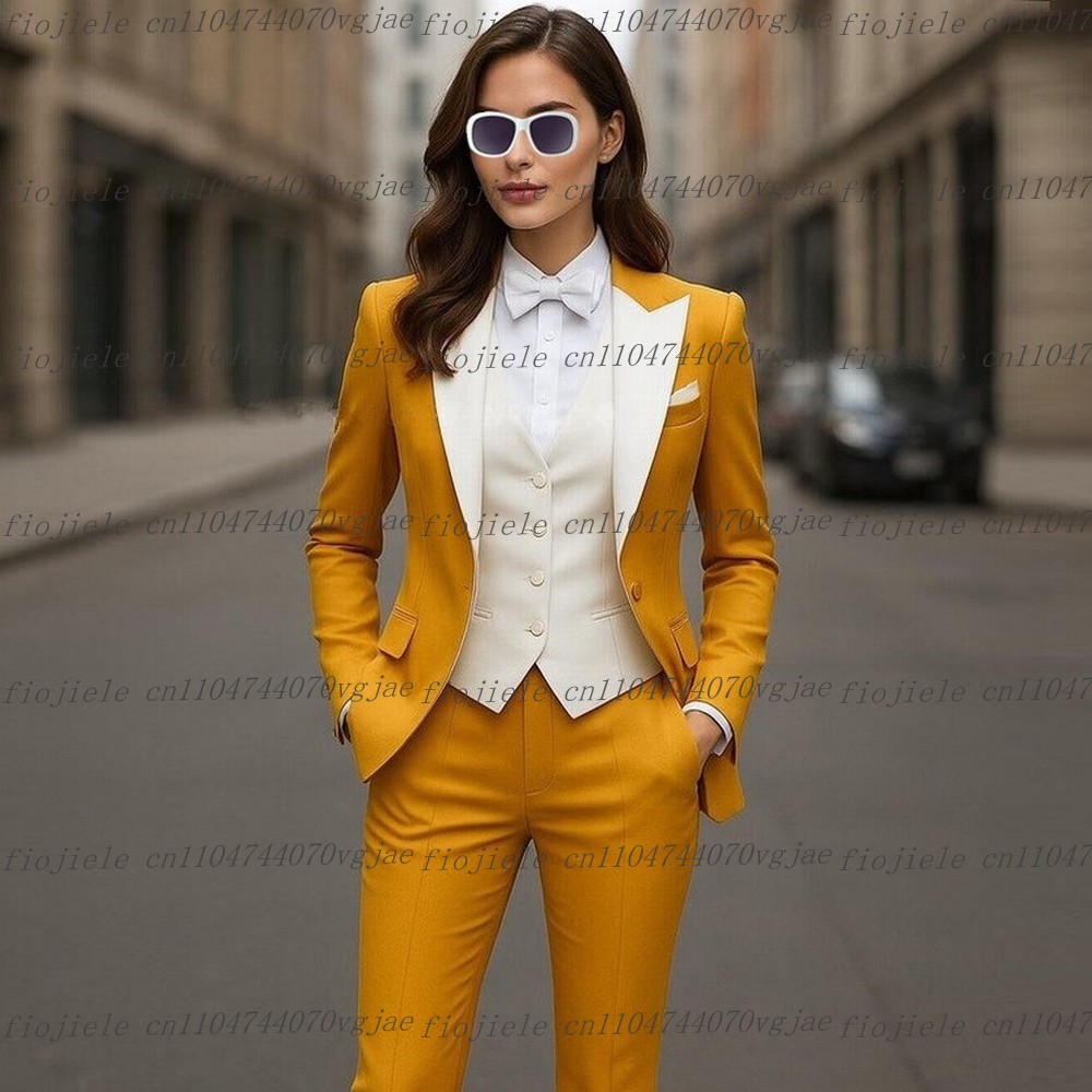 Yellow And White Formal Busine - Women'S Formal Wear Suit reseña y precio