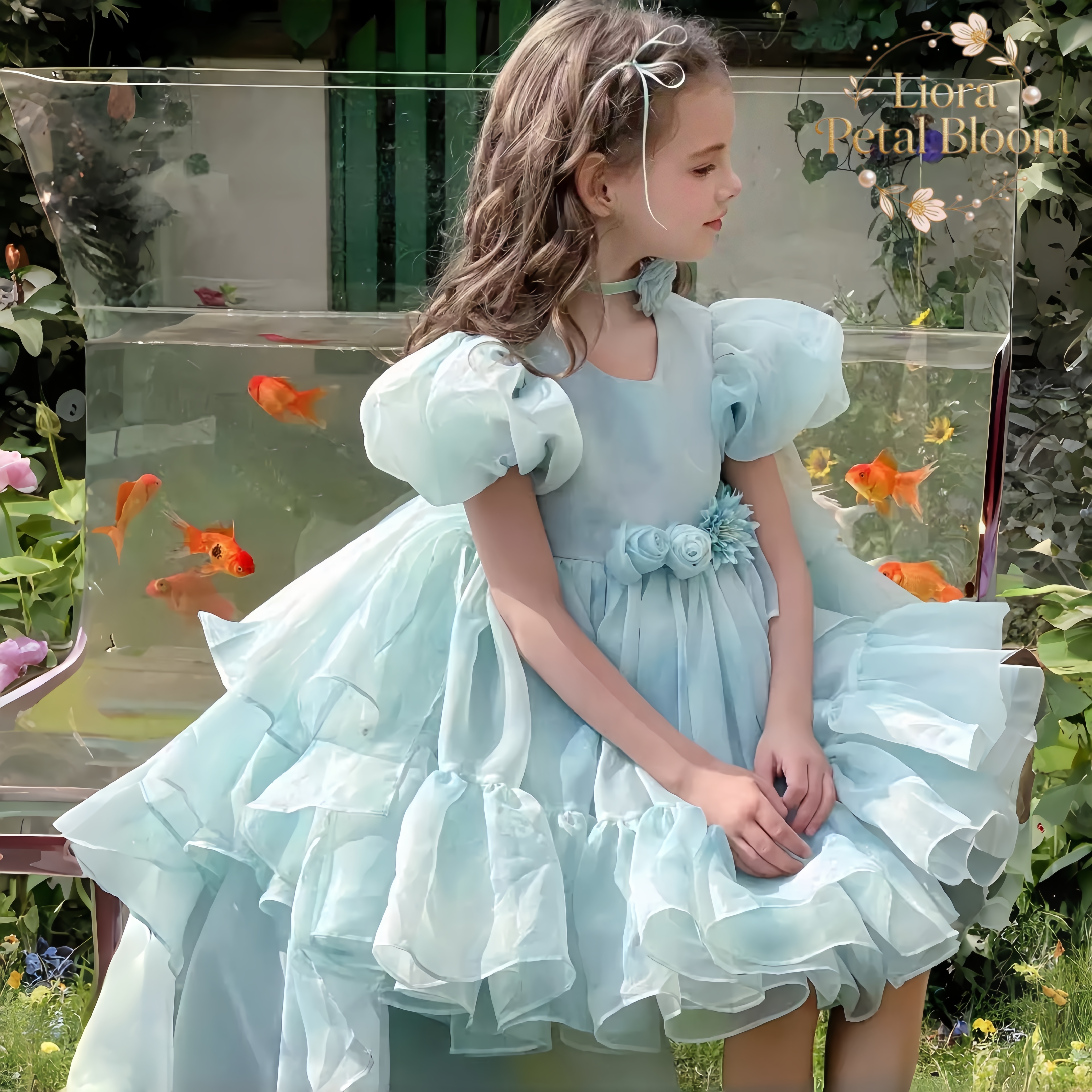 Blue Tulle Gown  Girls' Bow Pa - Formal Wear Gowns For Women reseña y precio
