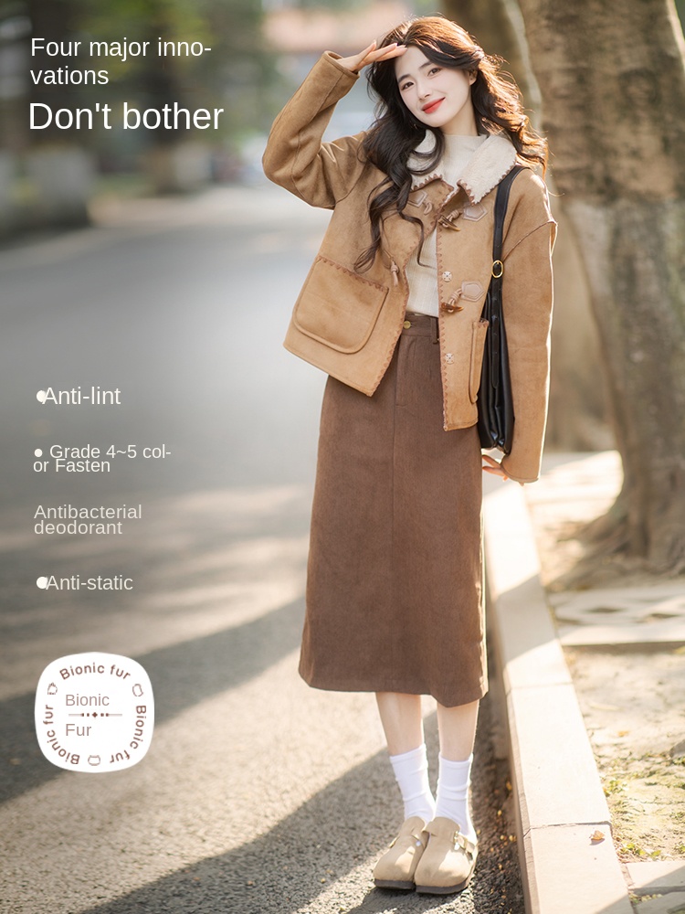 Suede short coat for women's w - Women'S Formal Wear Petite reseña y precio