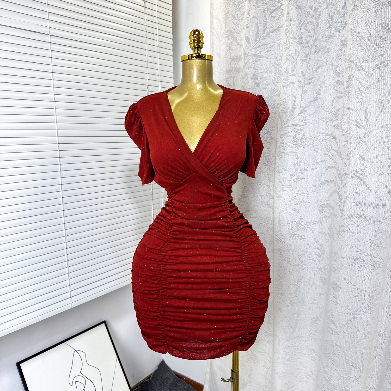 Short Dress Women Sexy Dresses - Wrap Dress Work reseña y precio